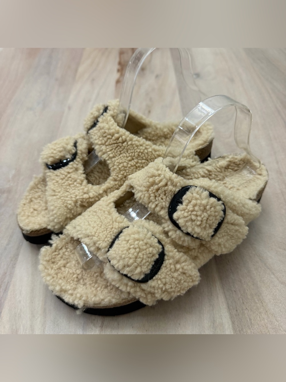 Birkenstock Papillio Arizona Big Buckle Shearling Slippers Size 9-9.5